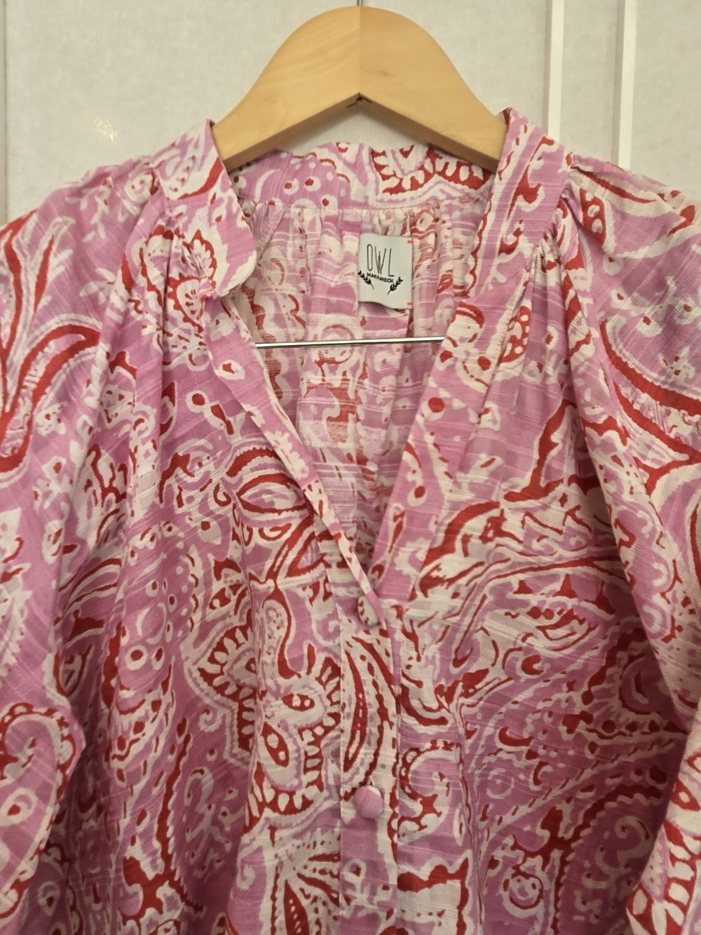 Pink Paisley-Print Relaxed Blouse